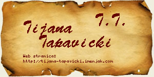 Tijana Tapavički vizit kartica